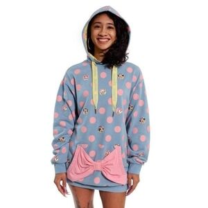 Disney X Loungefly Hoodie Size Large Minnie Mouse Bow Daisy Duck Sweatshirt